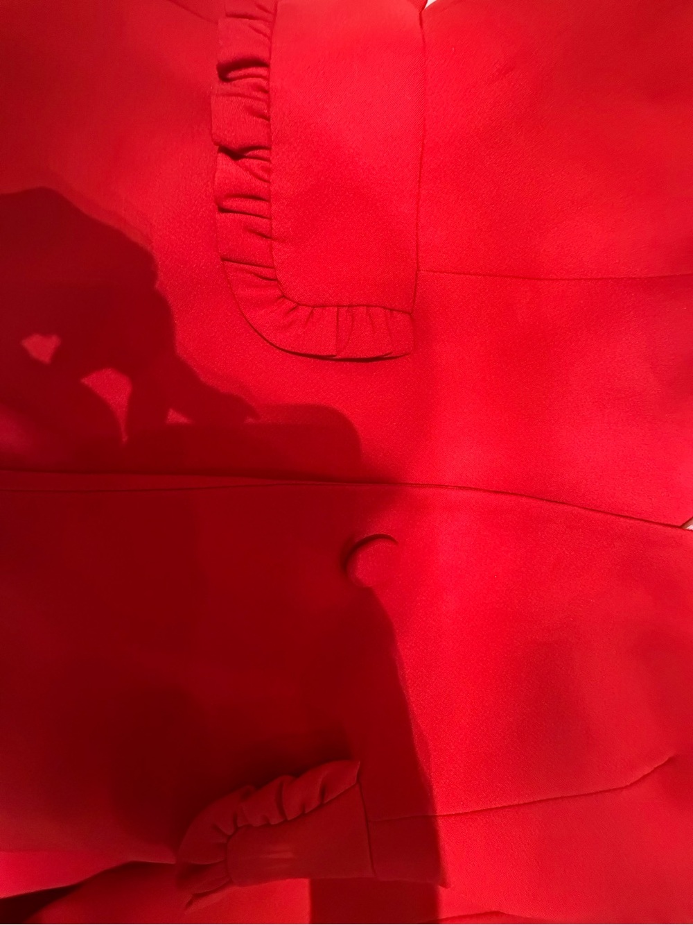Zara Red Open-Front Ruffle-Pocket Blazer - Picture 3 of 3